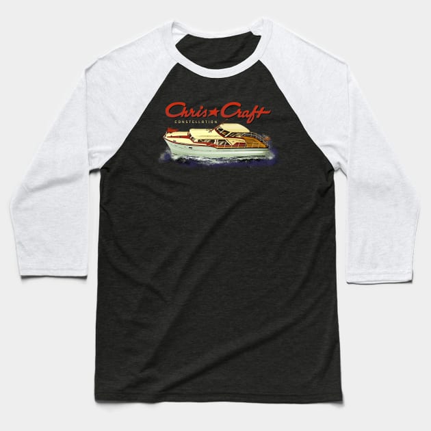 Chris Craft Constellation Baseball T-Shirt by Midcenturydave